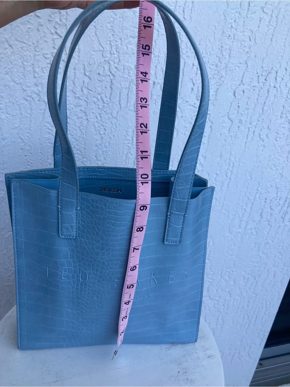 NWT Ted Baker London Blue Croc Embossed The Icon Tote Bag Shopper Handbag Purse